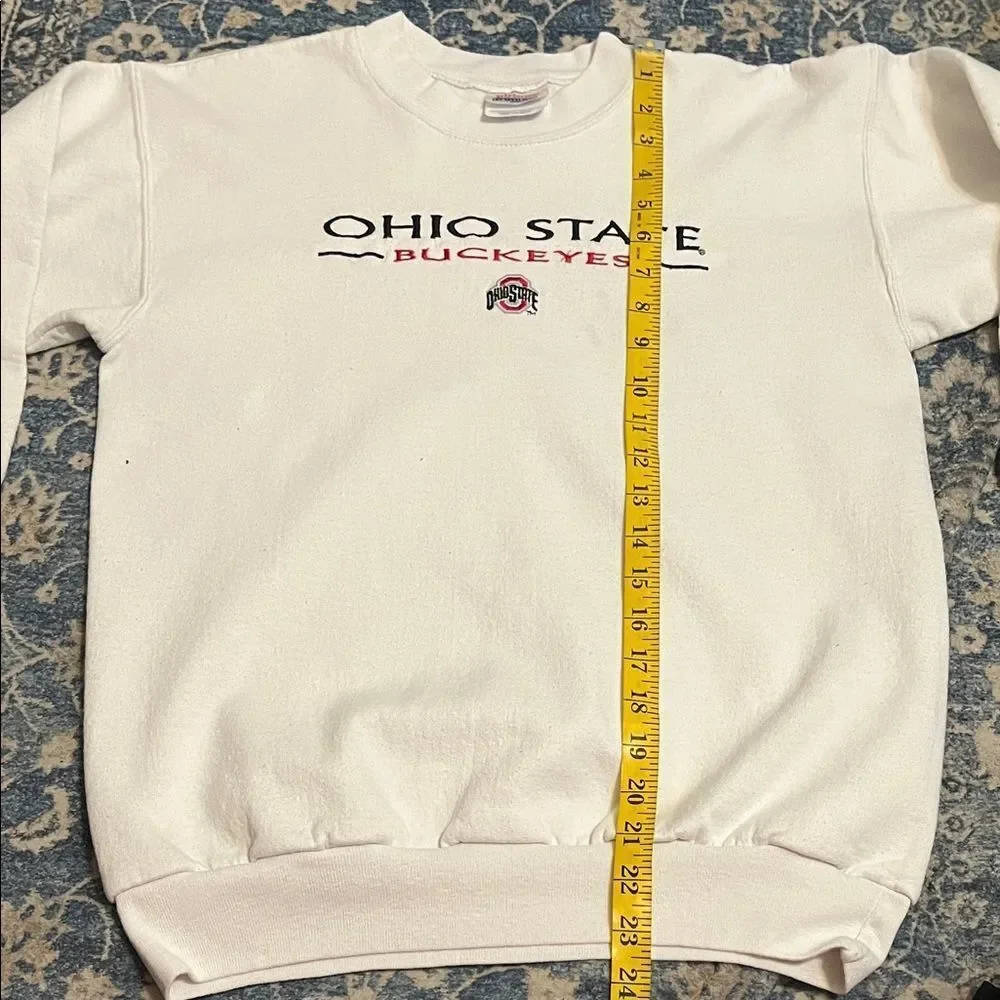 Ohio State Buckeyes Vintage Graphic White Pullover Sweatshirt